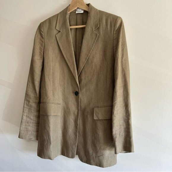 Massimo Dutti Linen Blend Beige Blazer - Picture 6 of 7
